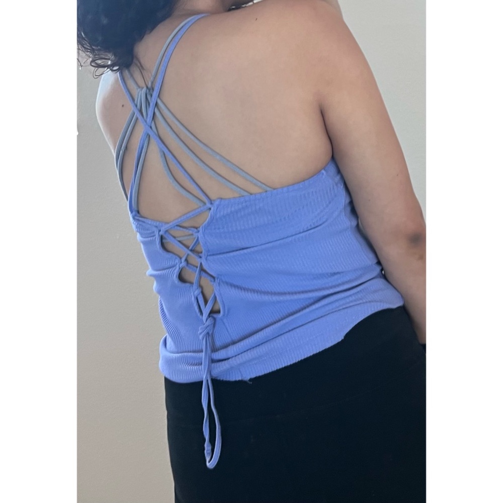 Free People Lilac Open Back Tank Top